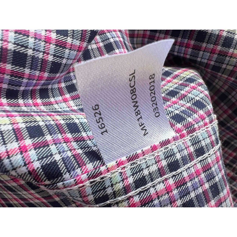 Peter Millar Mens XL‎ Pink Blue Plaid Cotton Stretch Button Down MF18W08CSL - Picture 4 of 7